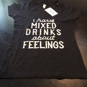 NWT XS Black Cotton Mixed Drinks 🍹 T Shirt